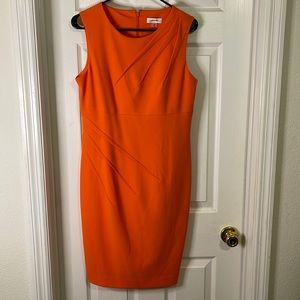 Calvin Klein Orange Ruching Detail Dress NWT